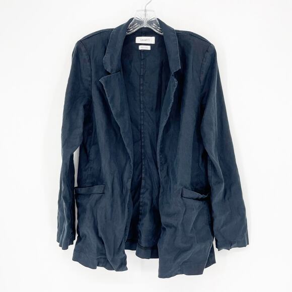 Level 99 Linen Blend Black Blazer Size Large - Picture 1 of 10